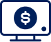 computer with a dollar sign on screen icon